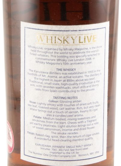 1992 Karuizawa Editor's Choice Cask N.º 3434 15 anos (garrafa n.º 287)