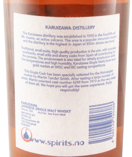 1973 Karuizawa Vintage Martin's Selection Cask N.º 6249 35 years (bottle n.º 235)
