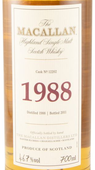 1988 Macallan Cask N.º 12202 23 anos (engarrafado em 2011)