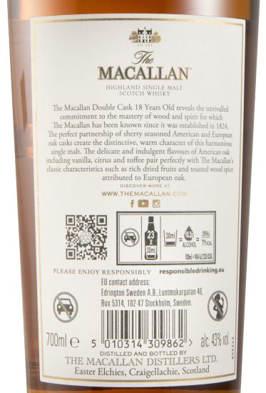 2024 Macallan Double Cask 18 anos
