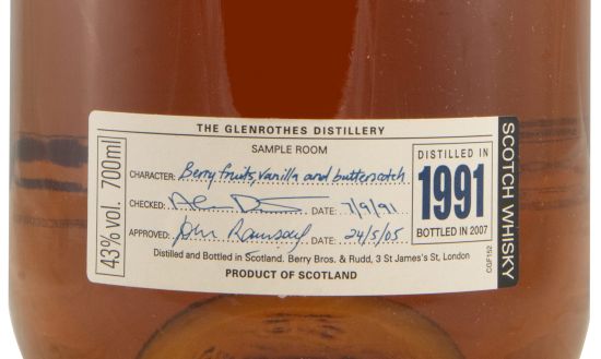 1991 Glenrothes Vintage (engarrafado em 2007)