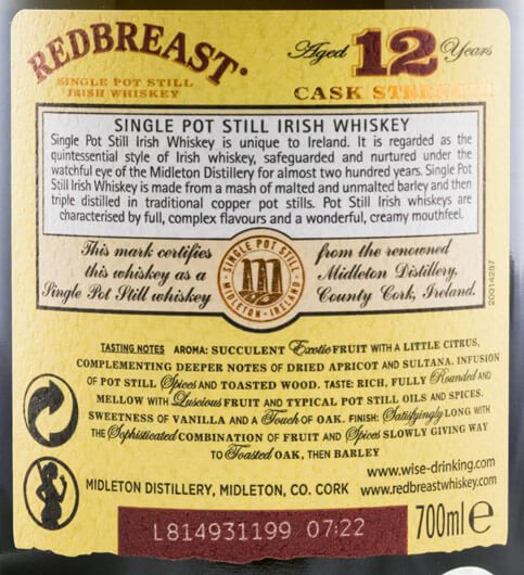 Redbreast Cask Strength Single Pot Still 12 years