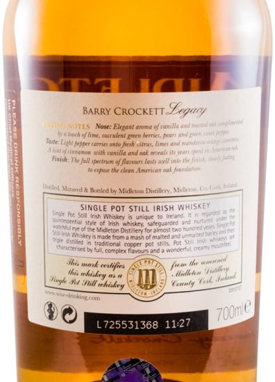 Midleton Barry Crockett Legacy Single Pot Still