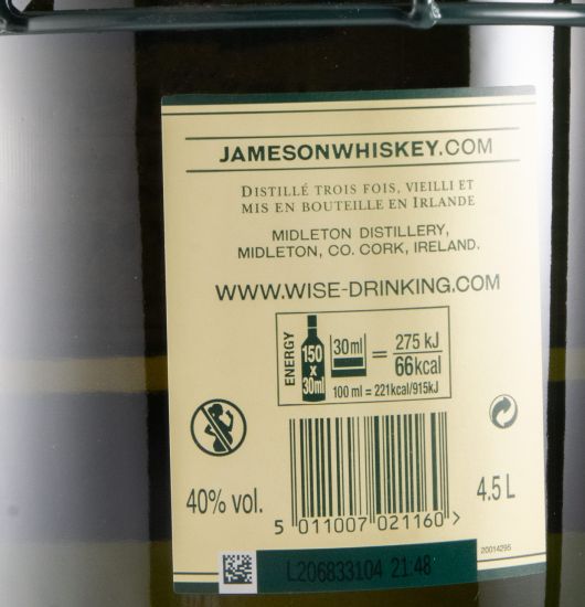 Jameson Triple Distilled c/Suporte Rotativo 4,5L