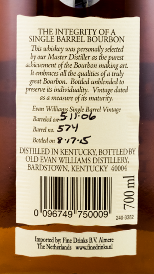 2006 Evan Williams Single Barrel Vintage