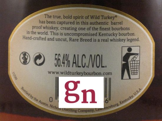Wild Turkey Rare Breed Barrel Proof Straight Bourbon (former bottle)