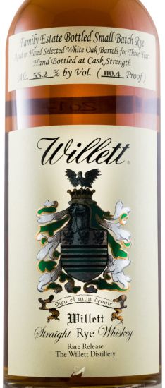 Willett 3 anos Small Batch Rye Cask Strength 55.2%