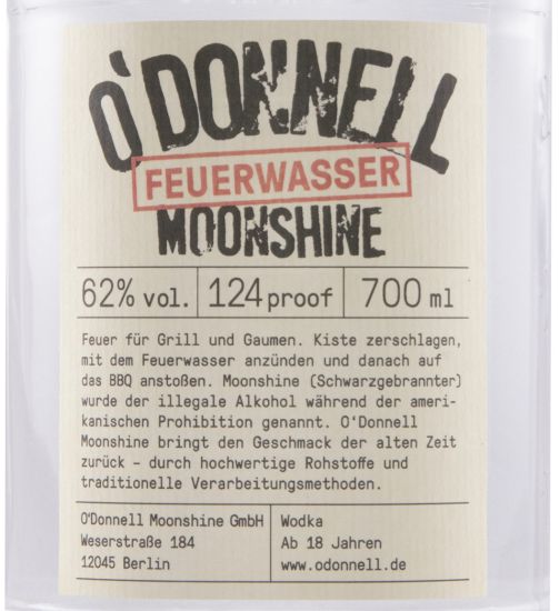 Vodka O'Donnell Moonshine Feuerwasser