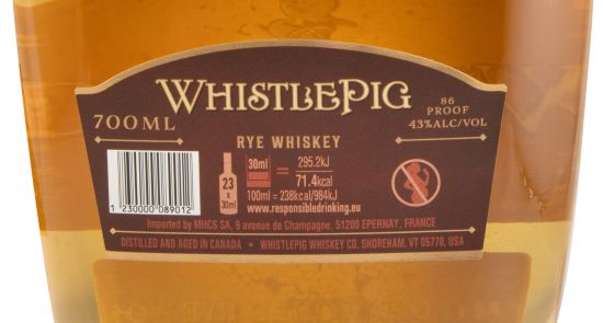 Whistlepig Old World Rye 12 anos