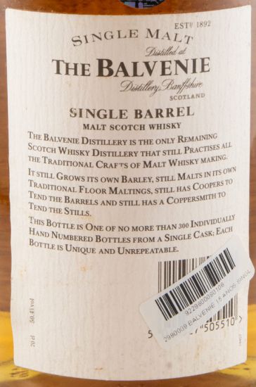 Balvenie Single Barrel 15 anos (rótulo danificado)