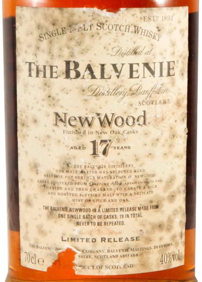 Balvenie New Wood 17 anos (sem caixa e com rótulo danificado)