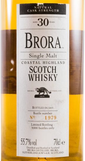 Brora 30 anos (garrafa n.º1979 engarrafado em 2005)