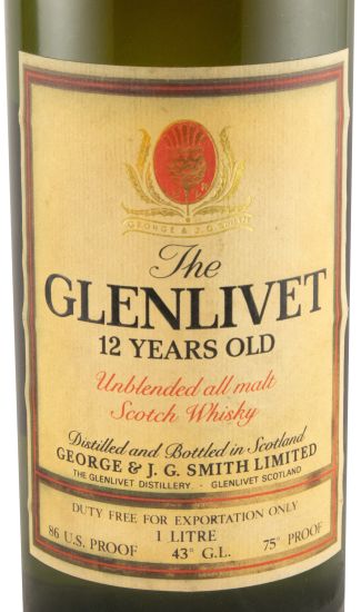 Glenlivet 12 anos (rótulo antigo) 1L