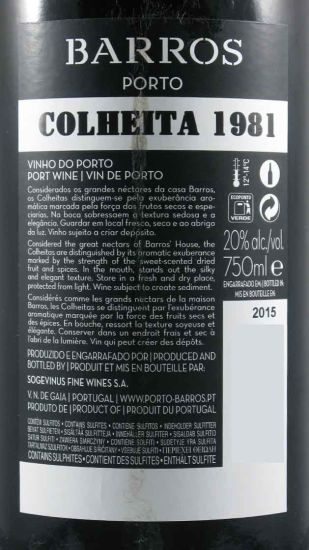 1981 Barros Colheita Porto