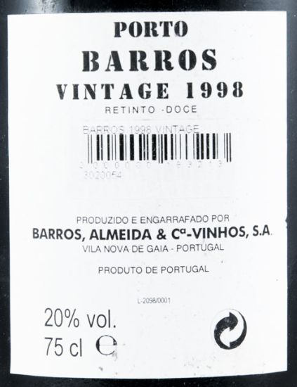1998 Barros Vintage Porto
