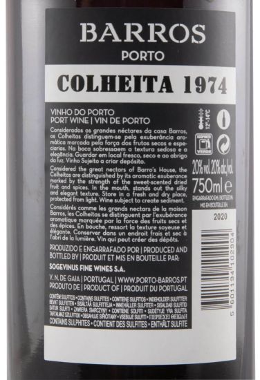 1974 Barros Colheita Porto