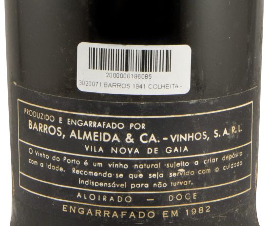 1941 Barros Colheita Porto (rótulo antigo)