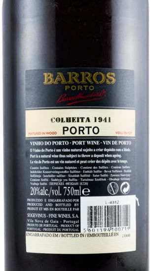 1941 Barros Colheita Porto (engarrafado em 2008)