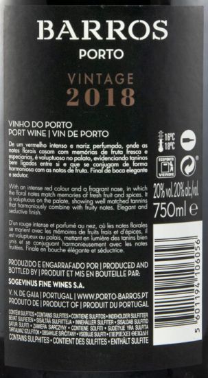 2018 Barros Vintage Porto