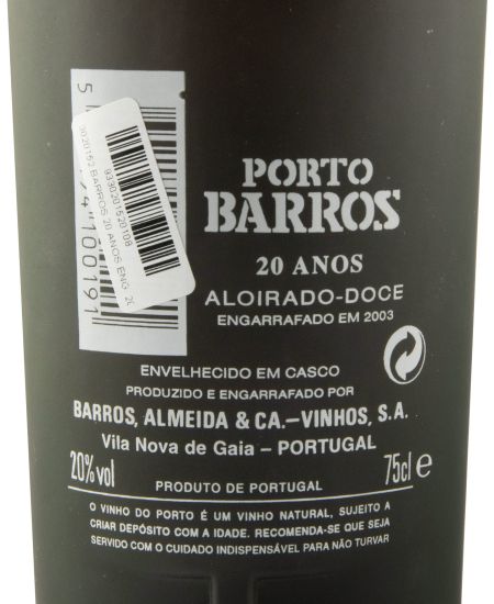 Barros 20 years Port (bottled in 2003)