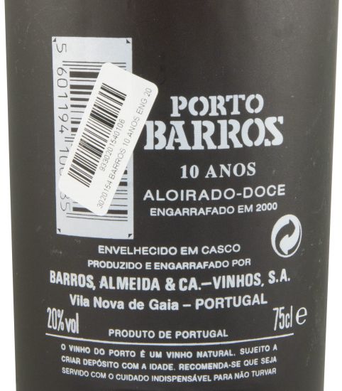 Barros 10 years Port (bottled in 2000)