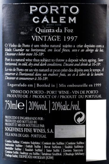 1997 Cálem Vintage Porto