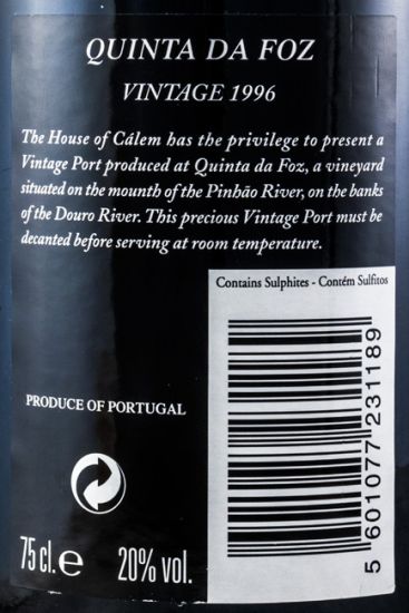 1996 Cálem Quinta da Foz Vintage Porto