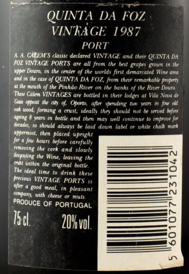 1987 Cálem Vintage Porto