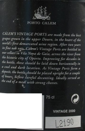 2000 Cálem Vintage Porto
