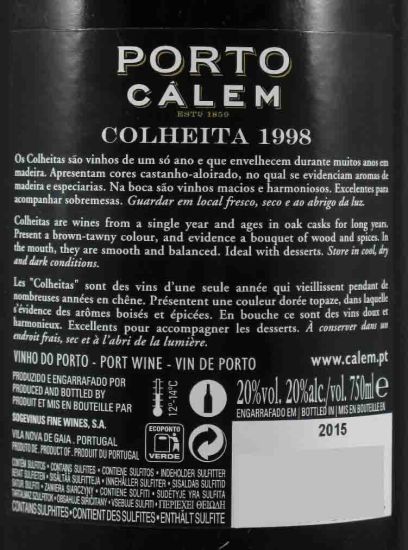 1998 Cálem Colheita Porto