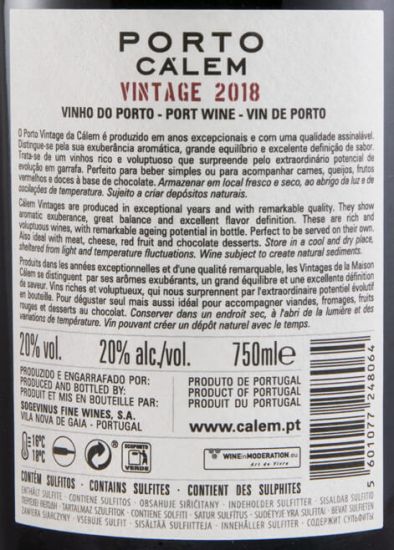 2018 Cálem Vintage Porto