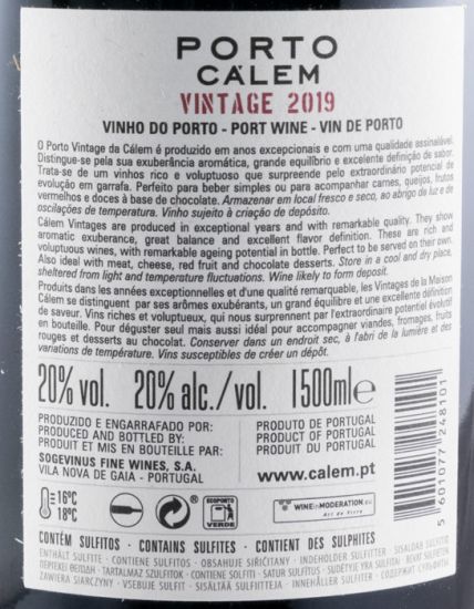 2019 Cálem Vintage Port 1.5L