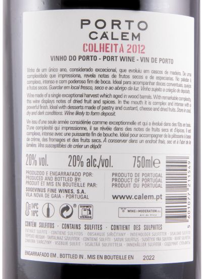 2012 Cálem Colheita Porto