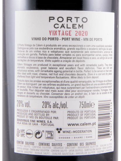 2020 Cálem Vintage Porto