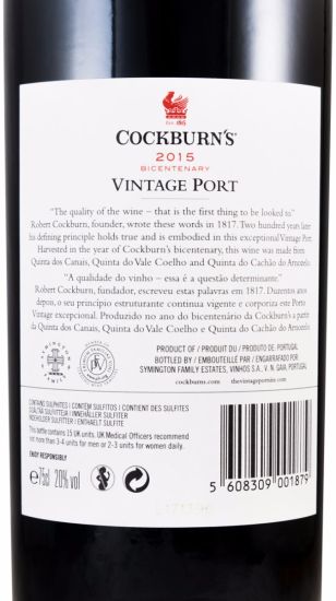 2015 Cockburn's Bicentenary Vintage Porto