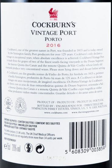 2016 Cockburn's Vintage Porto