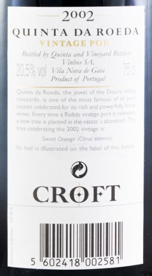 2002 Croft Vintage Quinta da Roêda Porto