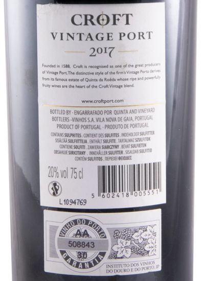 2017 Croft Vintage Port