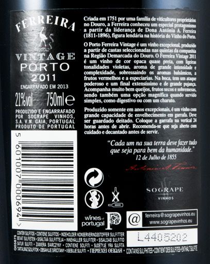 2011 Ferreira Vintage Porto