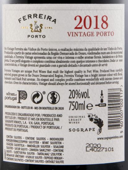2018 Ferreira Vintage Porto