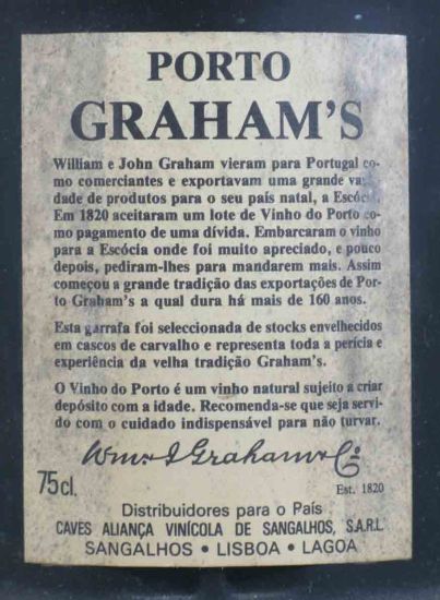Graham's 20 years Port (low bottle)