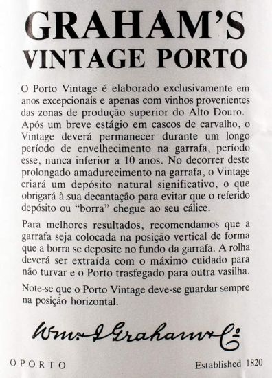 1975 Graham's Vintage Porto 1,5L
