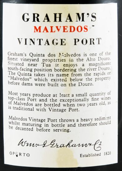 1978 Graham's Quinta dos Malvedos Vintage c/Decanter Porto