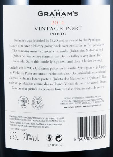 2016 Graham's Vintage Porto 2,25L