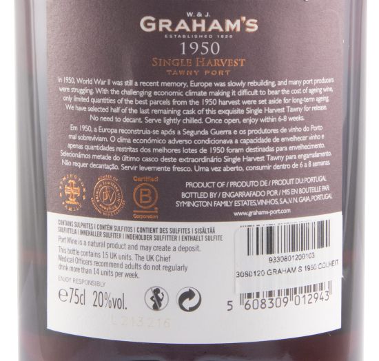 1950 Graham's Single Harvest Port