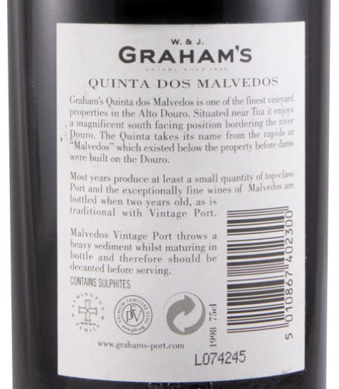 1998 Graham's Quinta dos Malvedos Vintage Porto