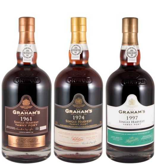 Conjunto Graham's The Cellar Master's Trilogy Colheita 1961, 1974 & 1997 Porto 3x75cl