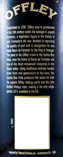 1992 Offley LBV Porto
