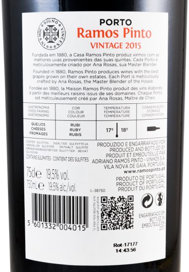 2015 Ramos Pinto Vintage Porto