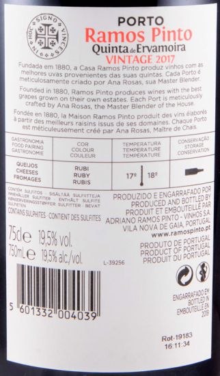 2017 Ramos Pinto Quinta de Ervamoira Vintage Porto